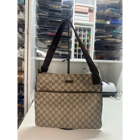 Gucci GG Monogram Messenger Bag Brown/Tan One Size - Picture 2 of 14